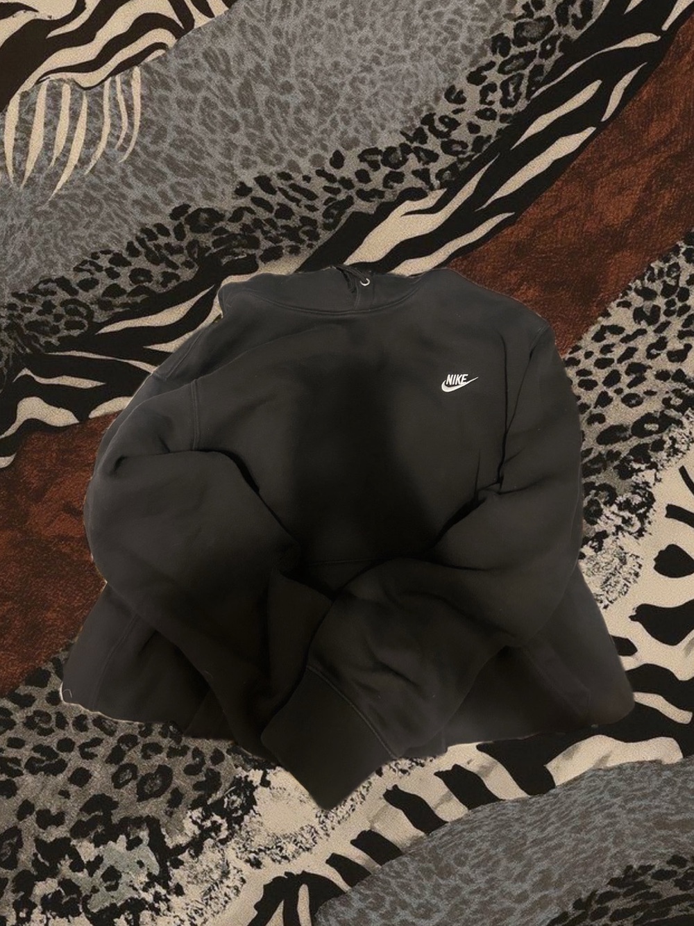 Nike Black Sweatshirt with White Swoosh Logo